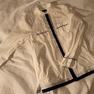 J. Crew crisp cotton shirt with grosgrain trim